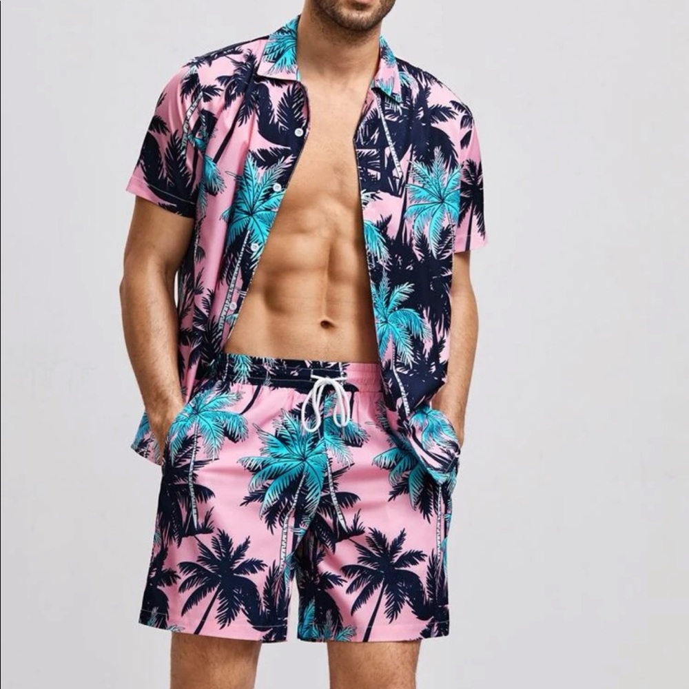Casual Men’s Print Shirt & Shorts